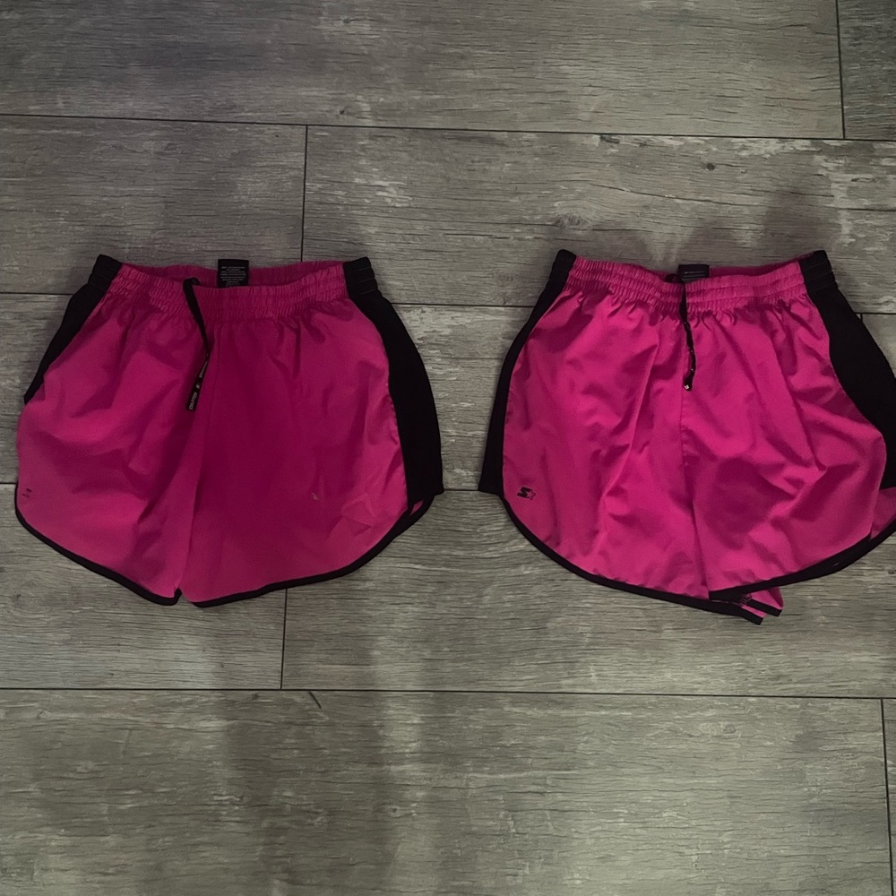 Women's Pink and Black Athletic Shorts